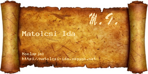 Matolcsi Ida névjegykártya