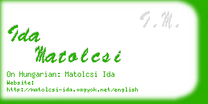 ida matolcsi business card